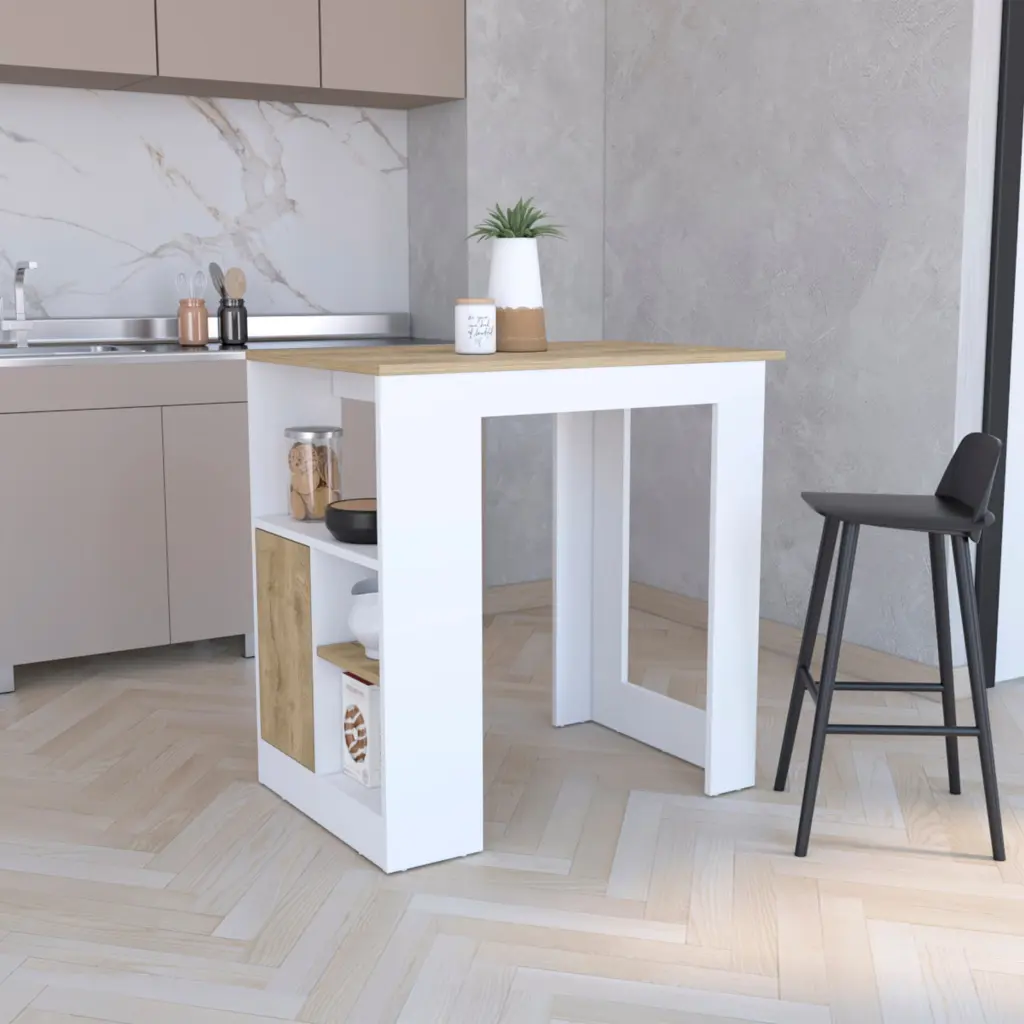 Stirling Kitchen Island 1 Door Cabinet Push To Open System And Side Storage rta mubles colombia