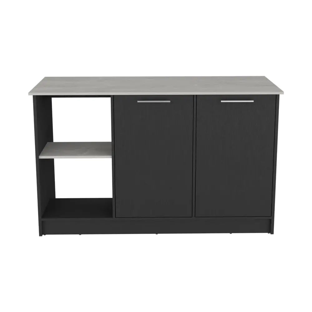 Kitchen Island Padua Black Onyx Multicolor Particle Board Mobile Kitchen Cart treevol furniture