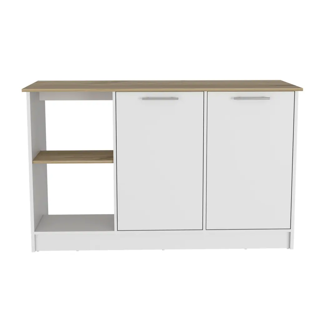 Kitchen Island Padua White Light Oak Particle Board Kitchen Furniture treevol furniture