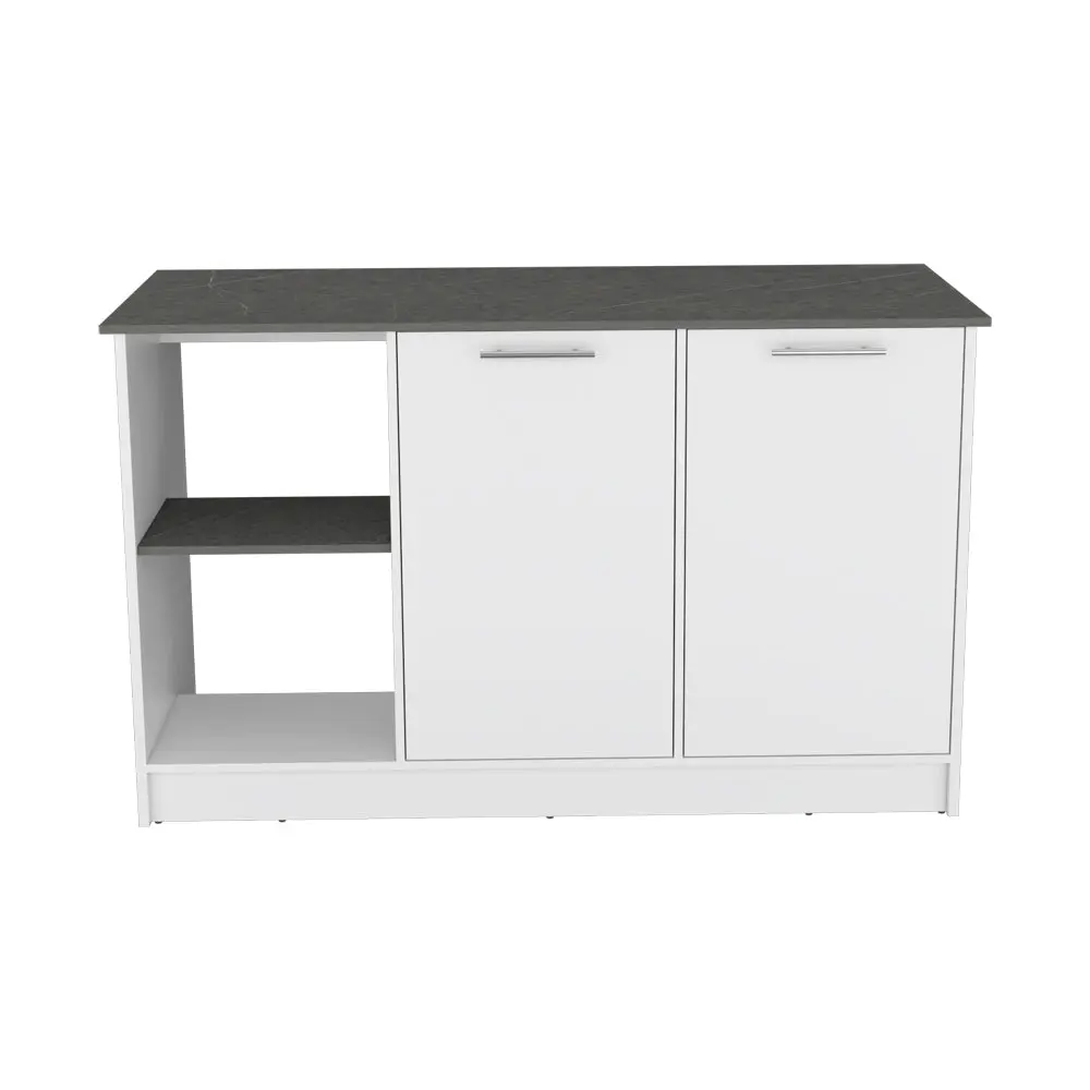 Kitchen Island Padua White Onyx Multicolor Particle Board Storage treevol furniture