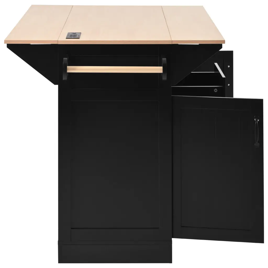 K&K 55.7 Large Kitchen Island 2 Drop Leaf Rolling Kitchen Cart Mobile k-k store