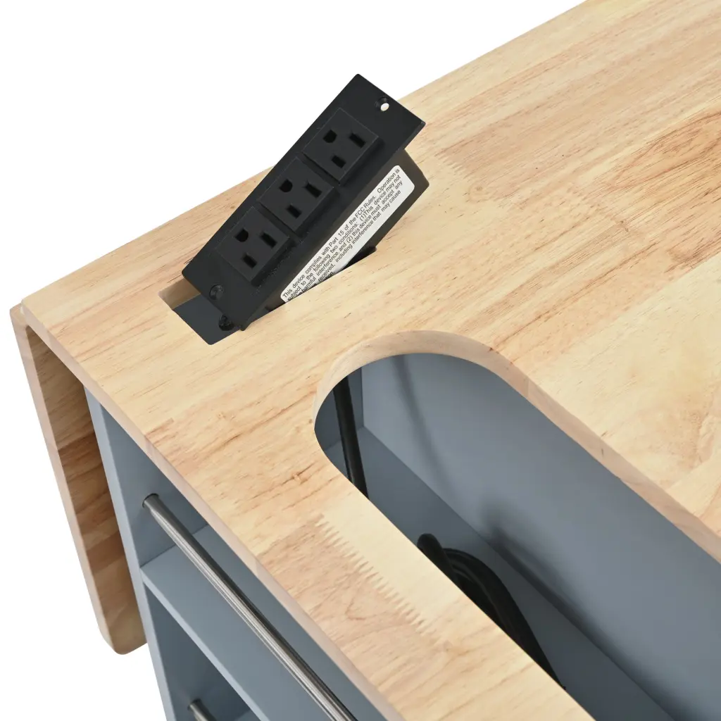 Kitchen Island Power Outlet and Drop Leaf Extra Storage and Convenience rnb