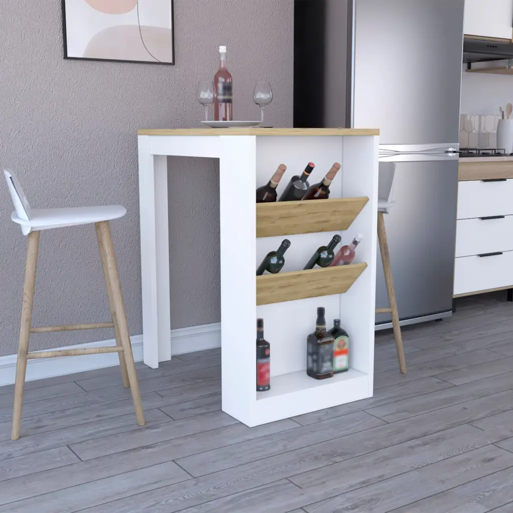 Kitchen Island White and Pine Finish Multicolor Counter Island Kitchen treevol furniture