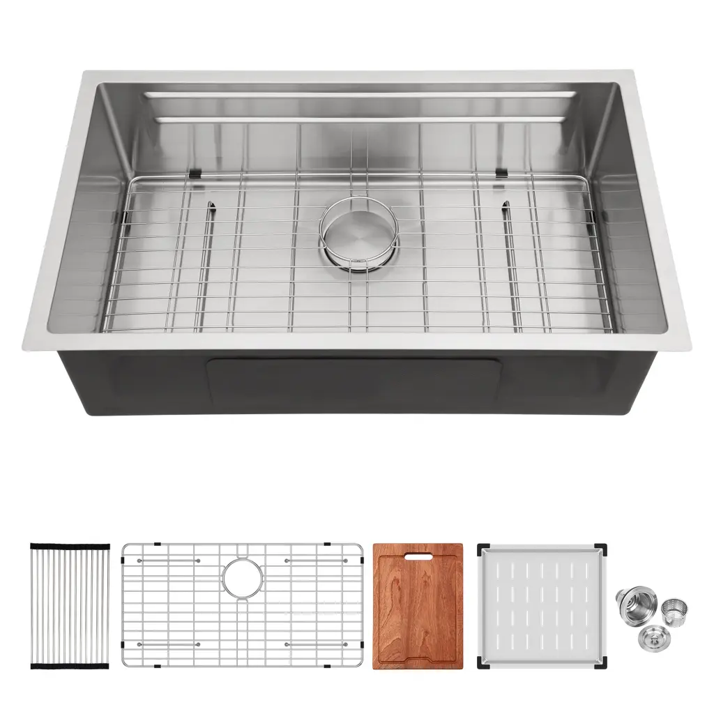 33x19 Inch Undermount Kitchen Sink Single Bowl 16 Gauge Stainless Steel lordear