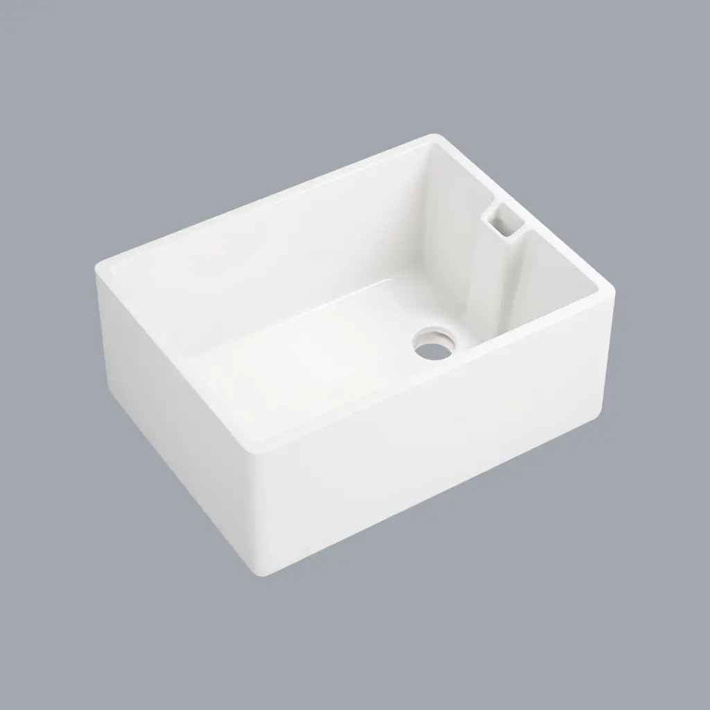 23.6 x 18 Inch White Ceramic Single Bowl Kitchen Sink w928 dongtu group