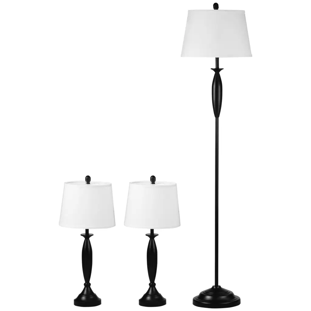 Homcom Boho Desk Lamp & Floor Lamps Set 3 Piece Lamp Set Living Room aosom business