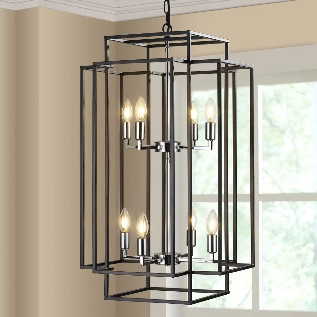 8 Lights Lantern Tiered Pendant Light Fixture Vintage Chandelier lighting commune