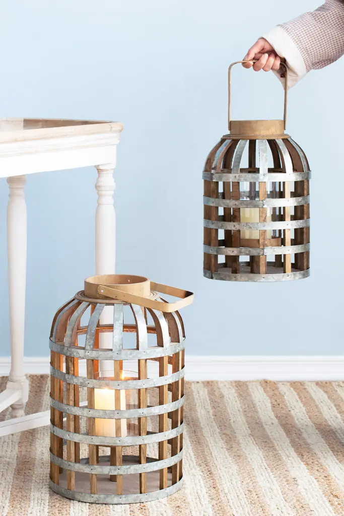 Decorative Lantern Handle - Wooden Lantern Indoor Outdoor Home Décor w2078