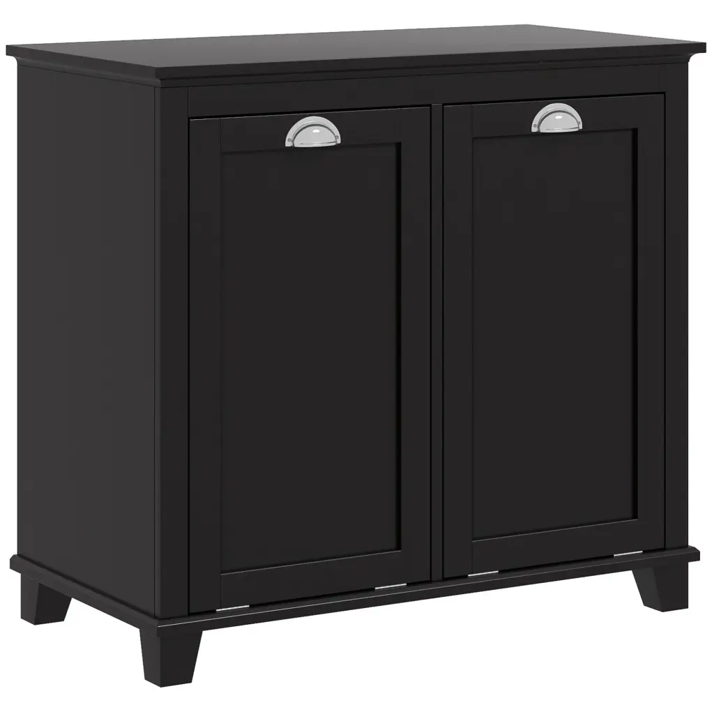 Homcom Dual Tilt Out Laundry Hamper Cabinet Bathroom Storage Cabinet aosom business