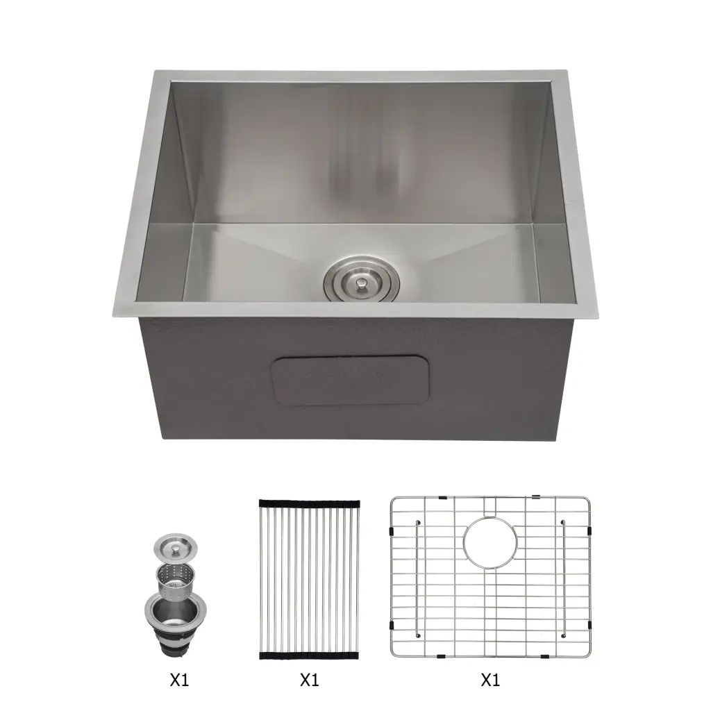 Laundry Sink 21X18X12 Inch Undermount Laundry Sink Brushed Nickel Stainless Steel Utility Sink lordear