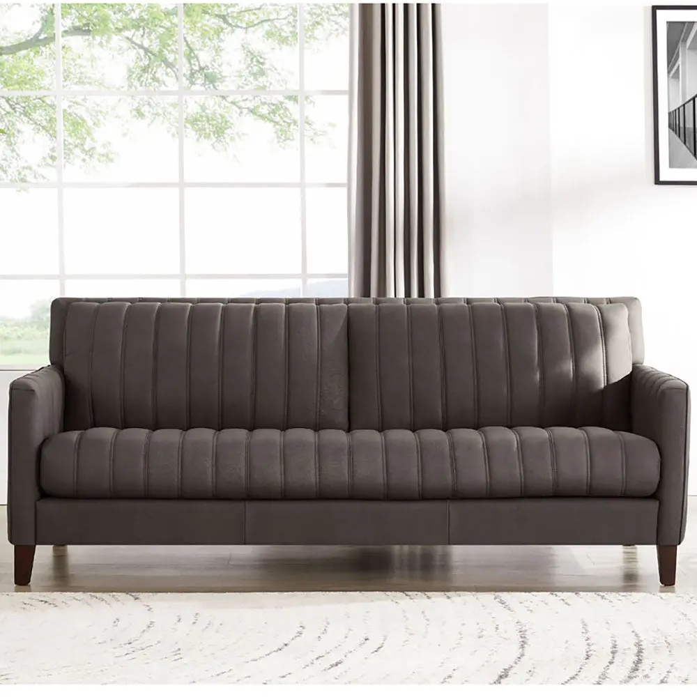 Ennis Leather Sofa Chocolate - 3 Seat Down Filling and Authentic Leather hydeline furniture