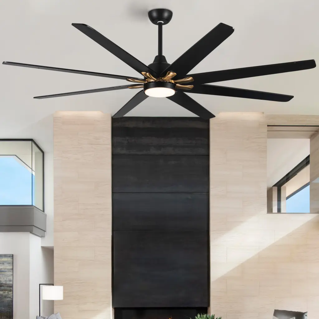 72 Inch Modern Merged LED Lighting Fixture Remote Control Antique Black yuhao w1367