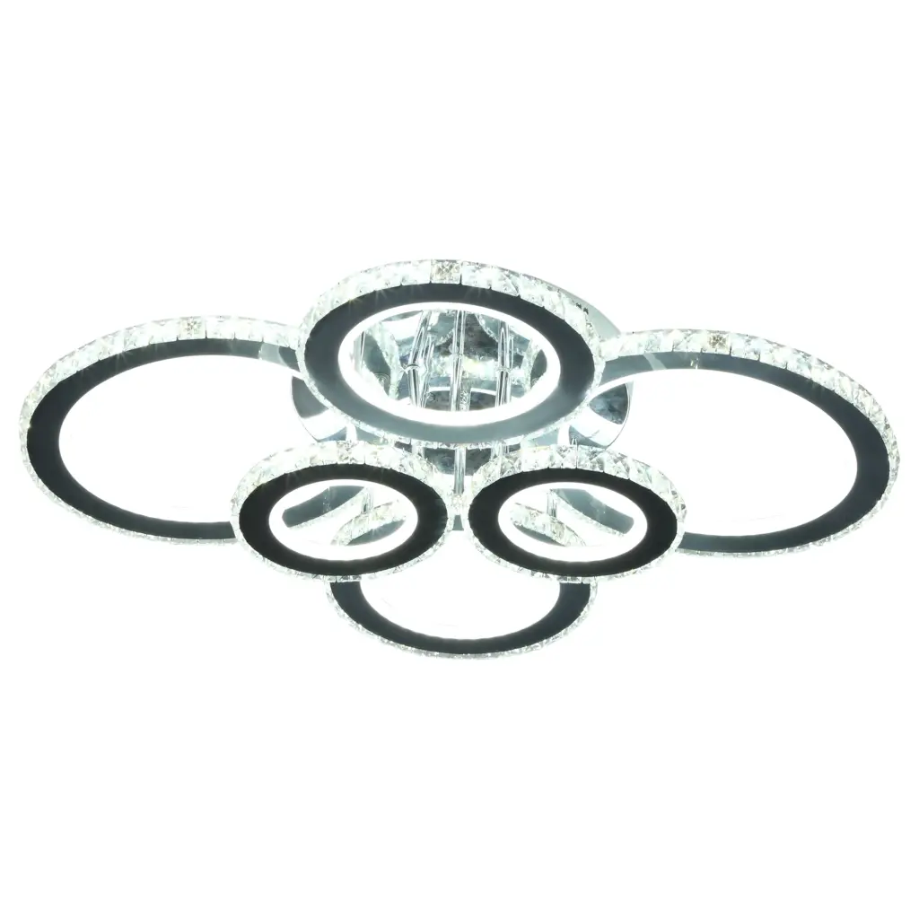 Homcom LED Hanging Chandelier Lighting Fixture 6 Rings 50000 Hour Life aosom business