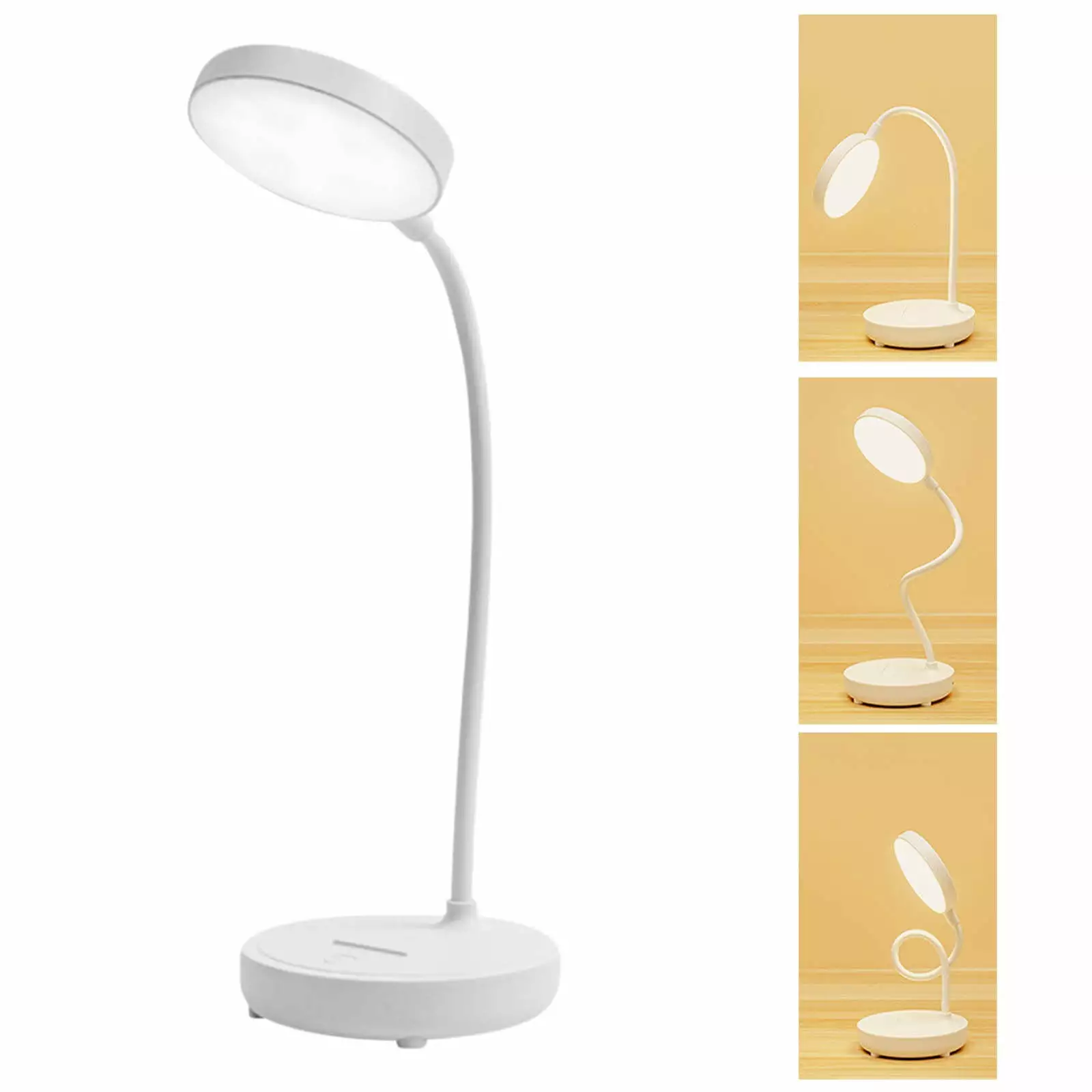 Baeitkot LED Desk Lamp 3 Brightness Levels USB Charging Adjustable Gooseneck Office Home Table Lamp