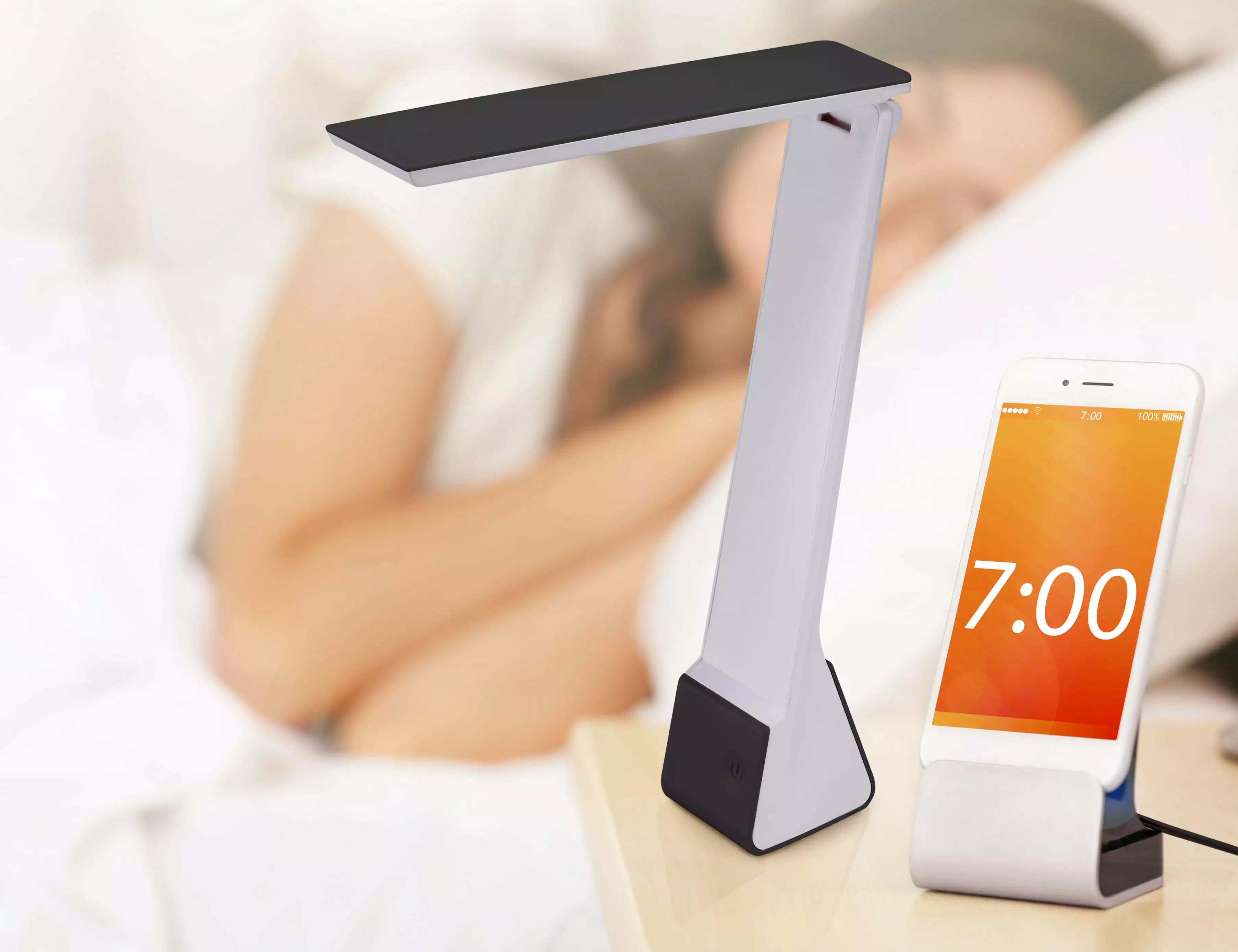 Bostitch Konnect Battery Powered LED Foldable Desk Lamp Black Portable Lighting Home Office