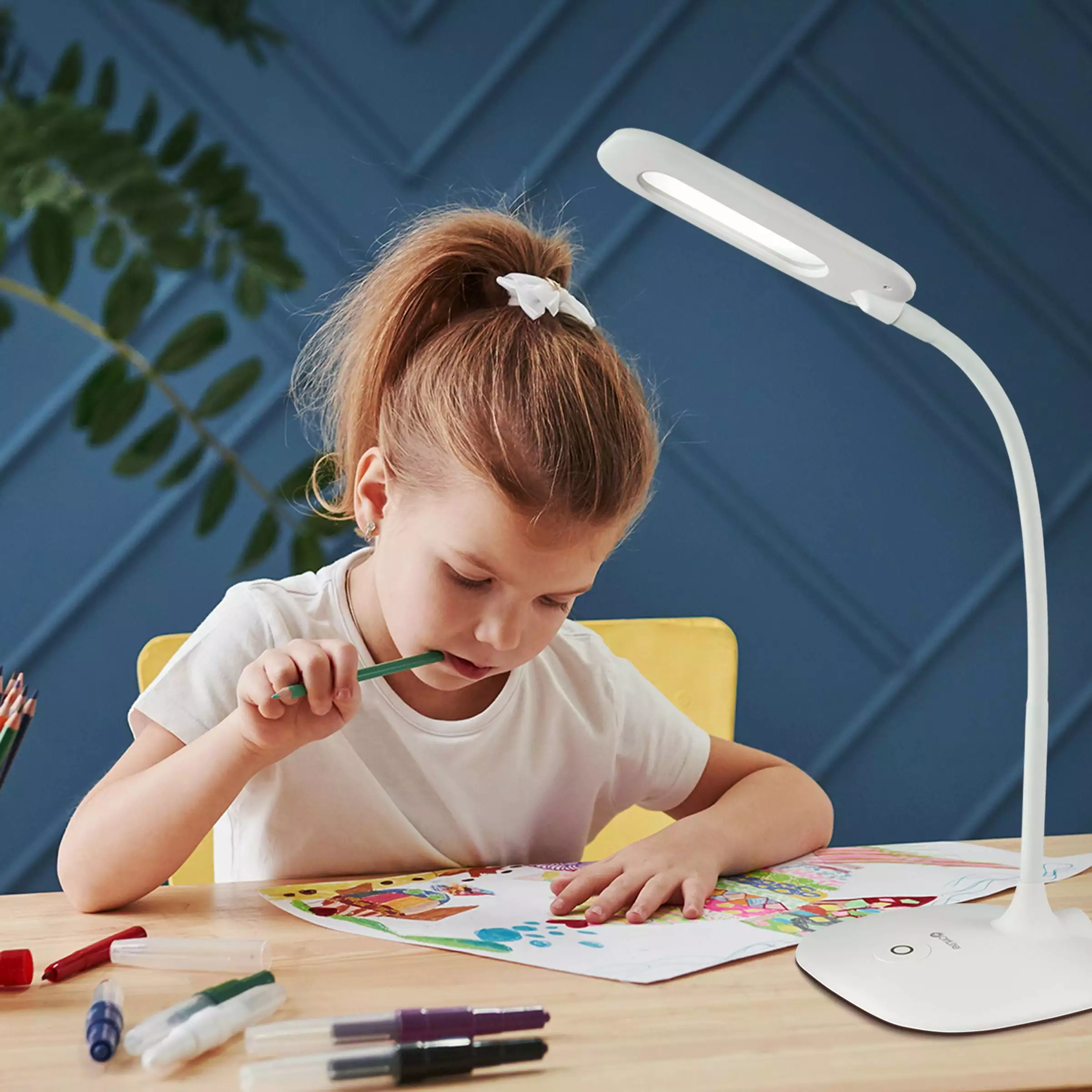 OttLite ClearSun LED Soft Touch Desk Lamp 3 Brightness Settings Adjustable Flexible Neck Touch Controls