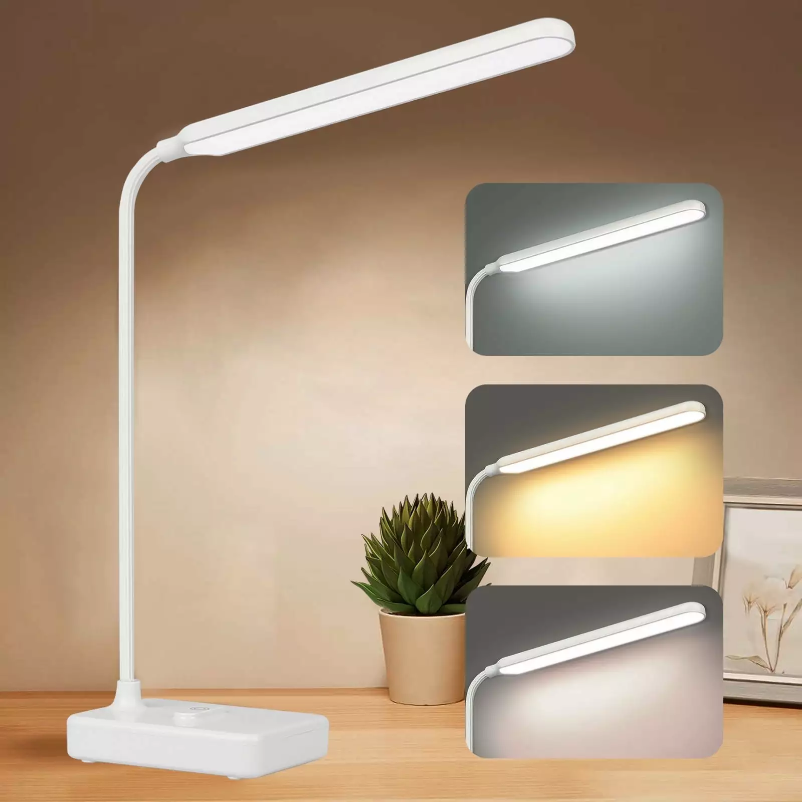 TSV LED Desk Lamp Dimmable Touch Control Eye-Caring Reading Light Table Lamp