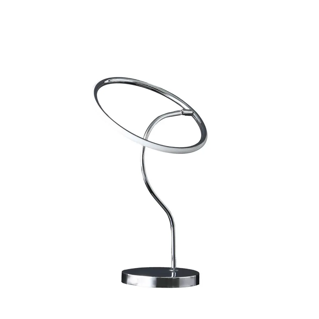 25.5 Circular Halo Ring Led Modern Table Lamp Silver Metal california home