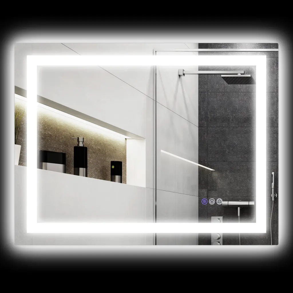 Homcom 32x24 Inch LED Bathroom Mirror Backlit and Front Lit Lighting aosom business