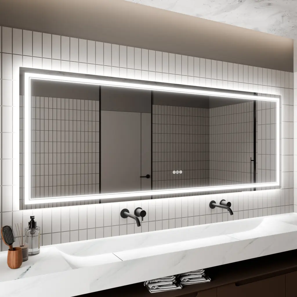 LED Bathroom Mirror 32x84 Inch Vanity Mirror Lights and Demister Pad global chain solutions
