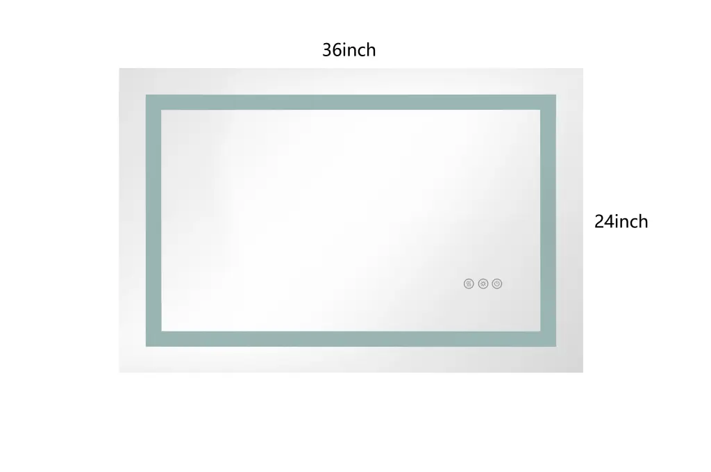 36x24 Inch LED Mirror Bathroom Vanity Mirror Lights - Wall Mounted Makeup Mirror rnb
