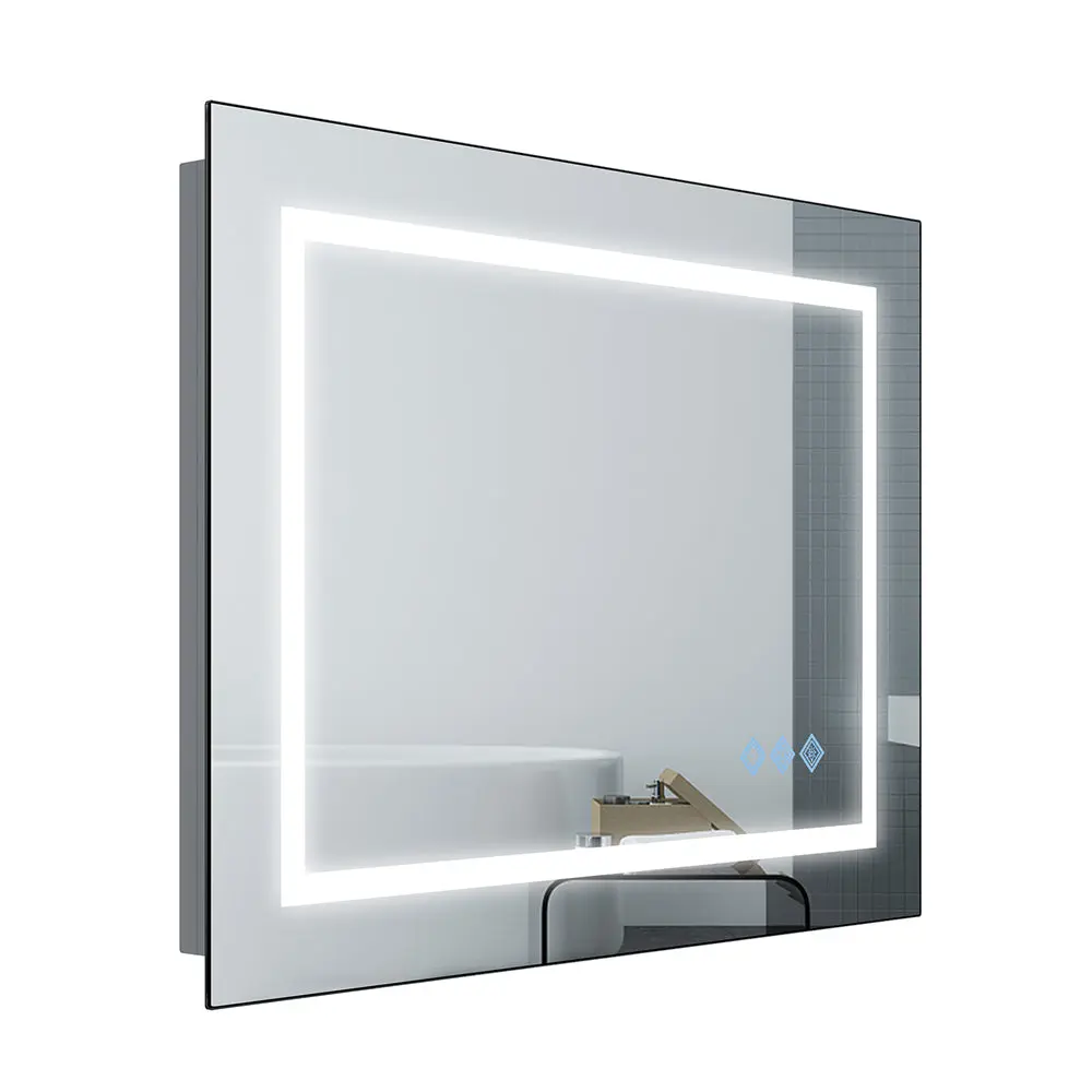 48X36Inch LED Bathroom Mirror 3000-6000K Gradient Front and Backlit Lighting rnb