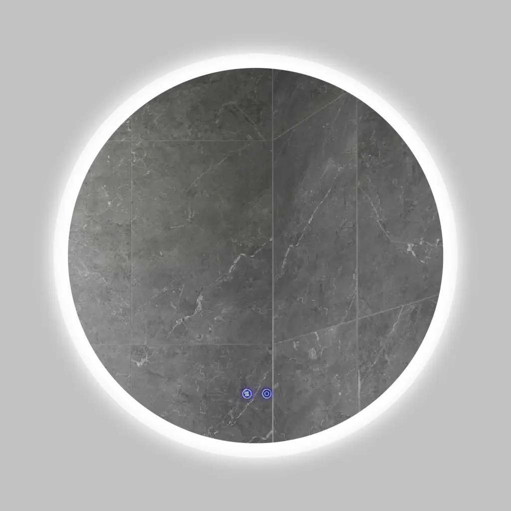 32 Inch Round Frameless LED Bathroom Mirror Touch Button Illuminated Vanity Mirror royal hampton