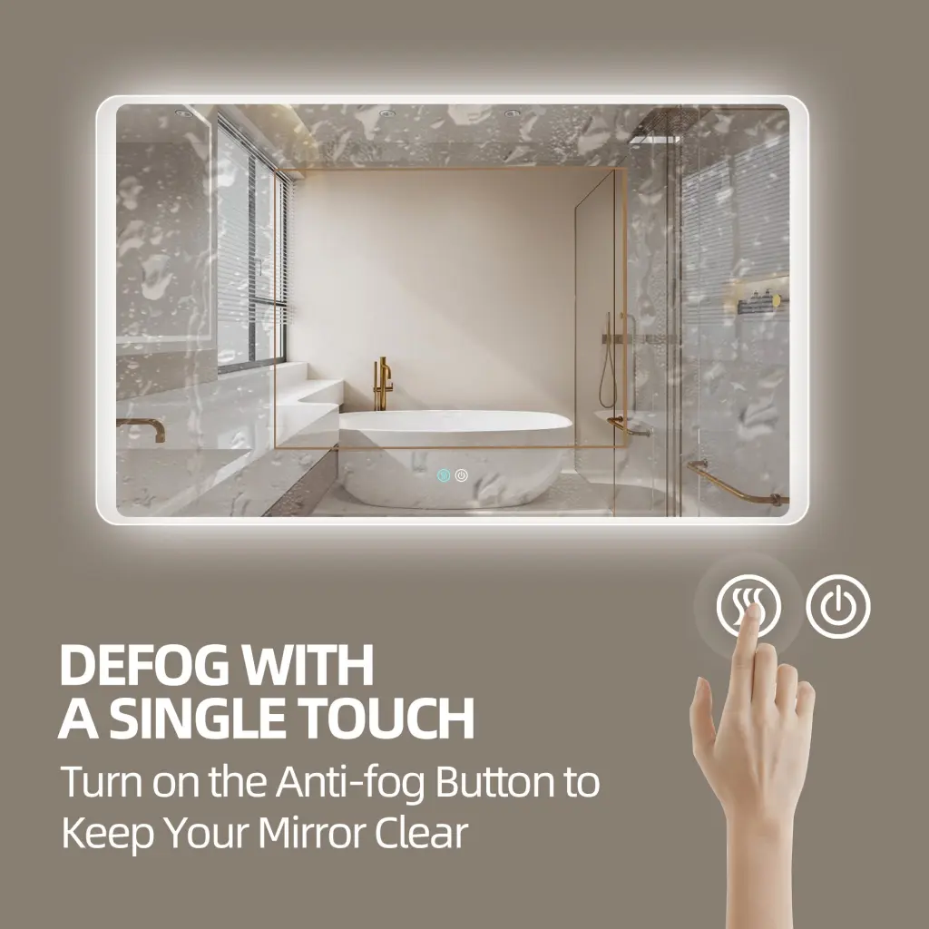 60 X 36 Led Mirror Bathroom Adjustable 3 Color Led Vanity Mirror w995 bestgo