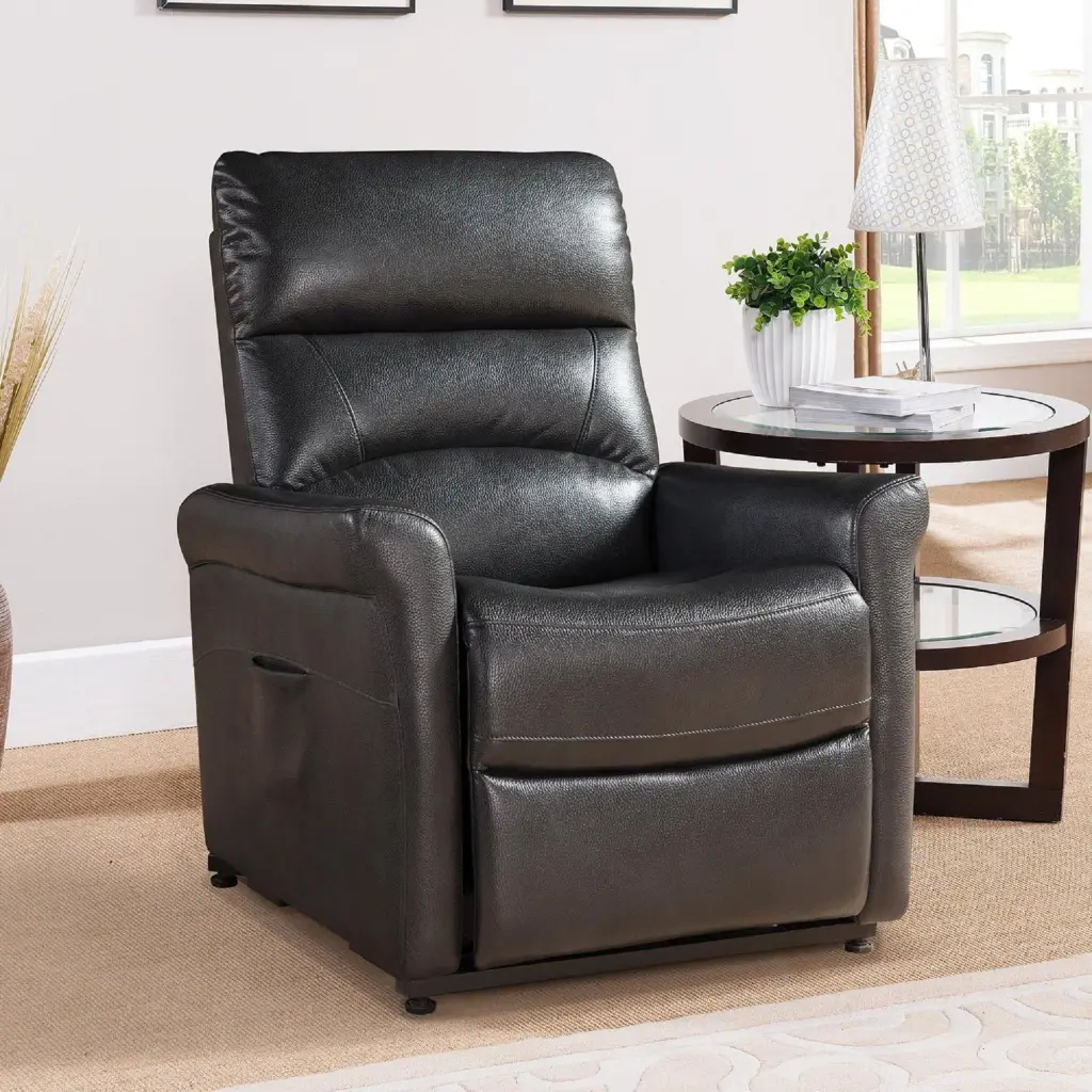 1 Piece Contemporary Faux Leather Upholstered Rail Power Reclining Lift Chair kanepe