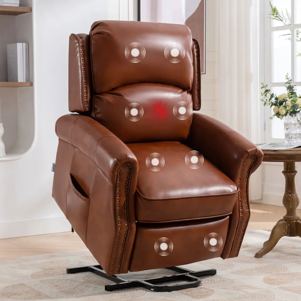 Electric Power Lift Recliner Chair Elderly Massage and Heat Functions lehboson
