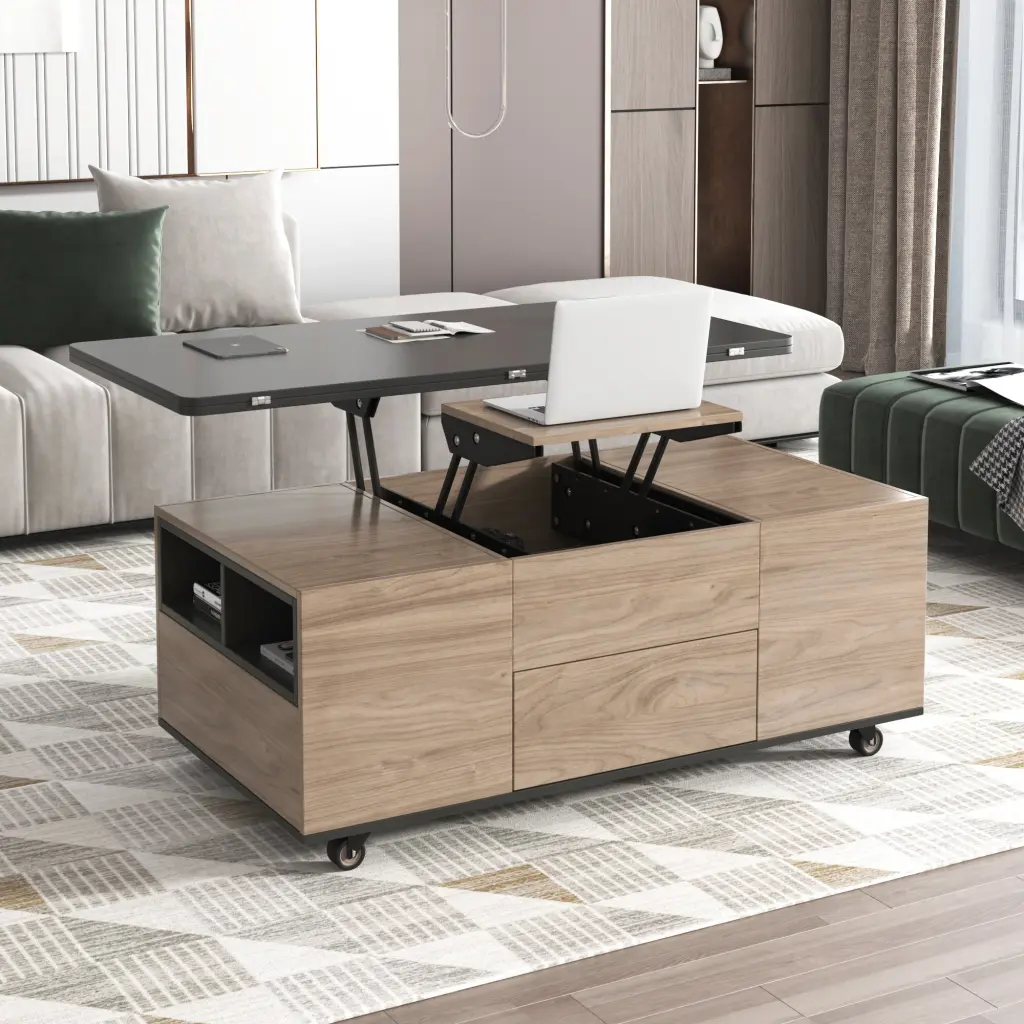 Modern Lift Top Coffee Table Multi Practical Table 3 Drawers changes