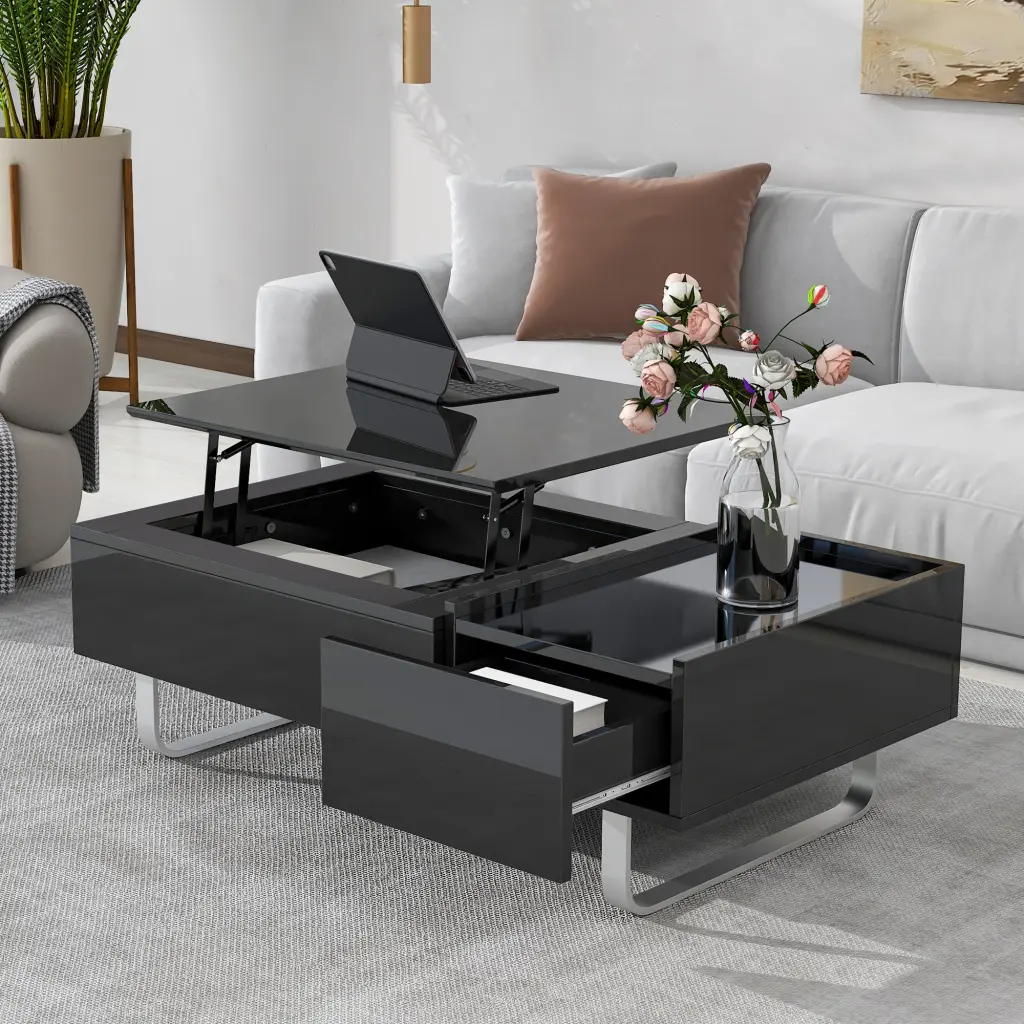 Multi-Practical Contemporary Coffee Table Lifted Tabletop on-trend