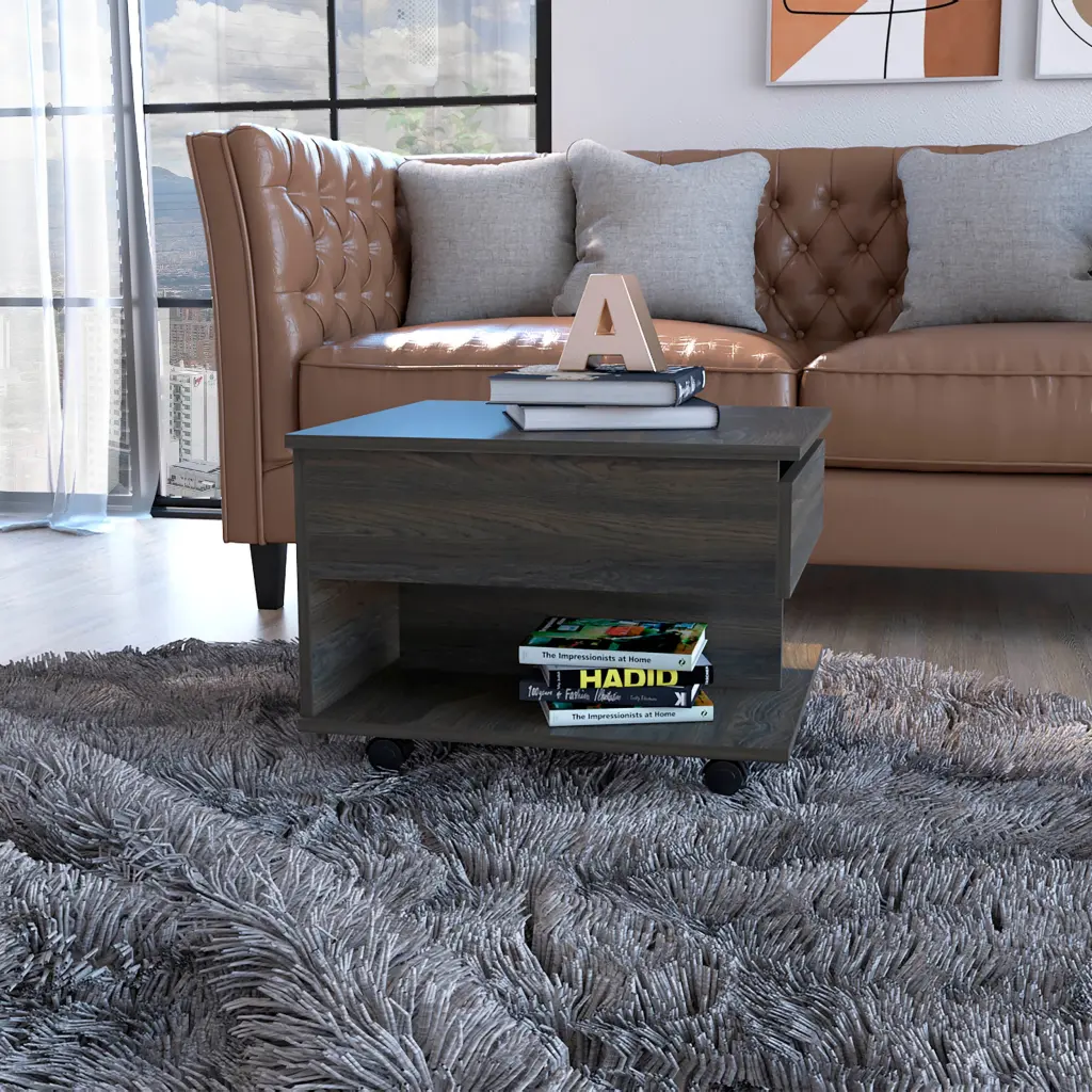 Portland Lift Top Coffee Table Brown Contemporary Living Space fm furniture