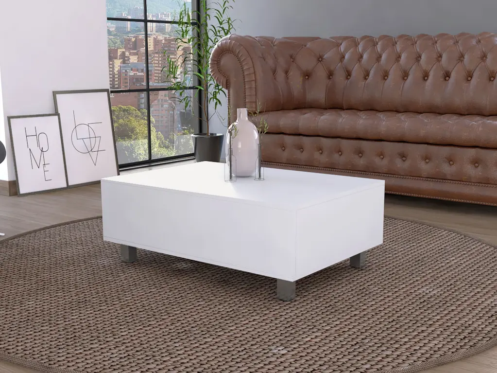Aran Lift Top Coffee Table Storage Compartment White Particle rta mubles colombia