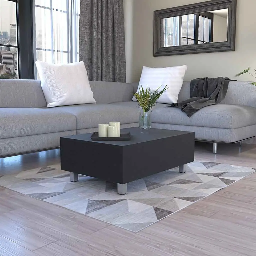 Gambia Lift Top Coffee Table Four Legs, Black Primary Living Space Table rta mubles colombia