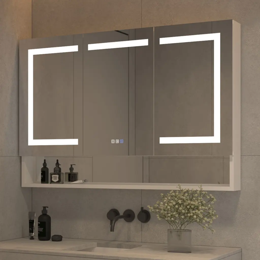 Lighted Medicine Cabinet 48 X 32 Inch Recessed or Surface Mount global chain solutions