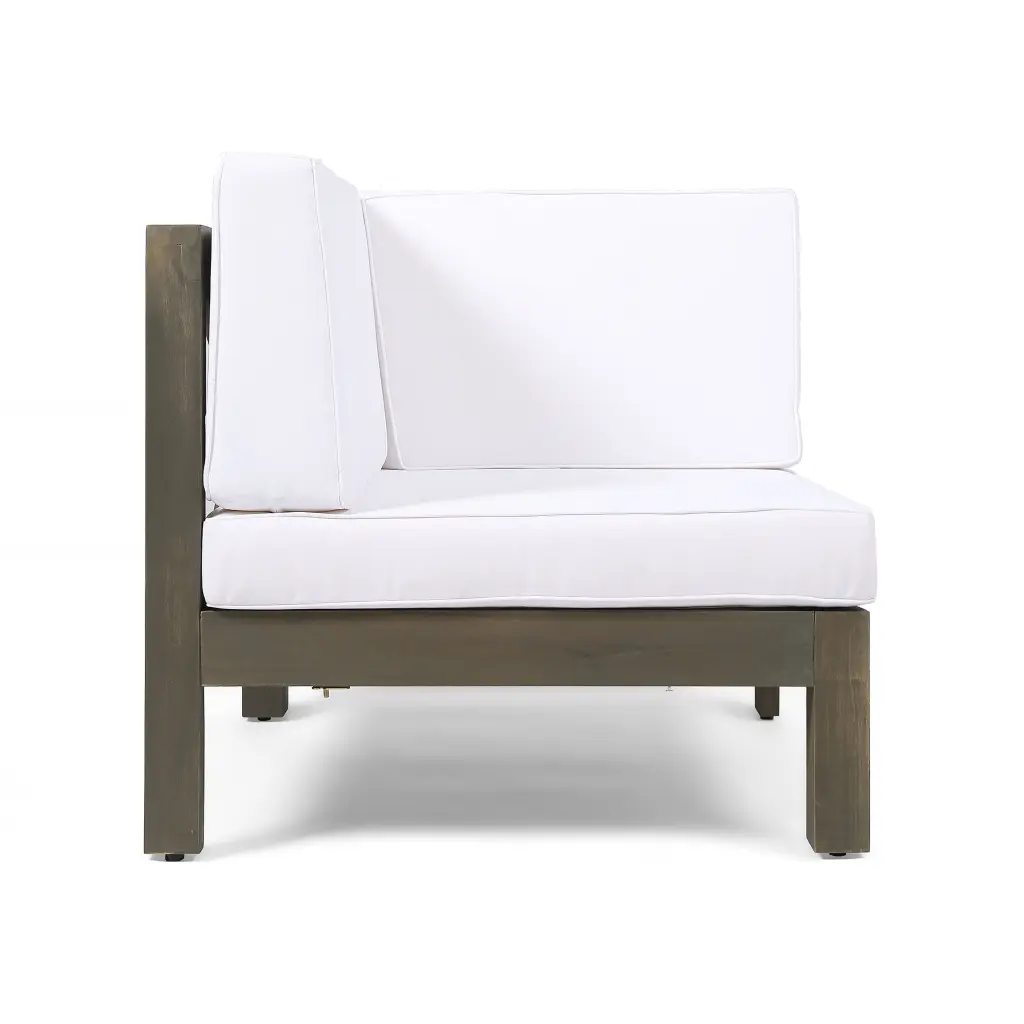 Oana L Arm Chair White Acacia Wood Modern Living Room Chair nh-gardenpara