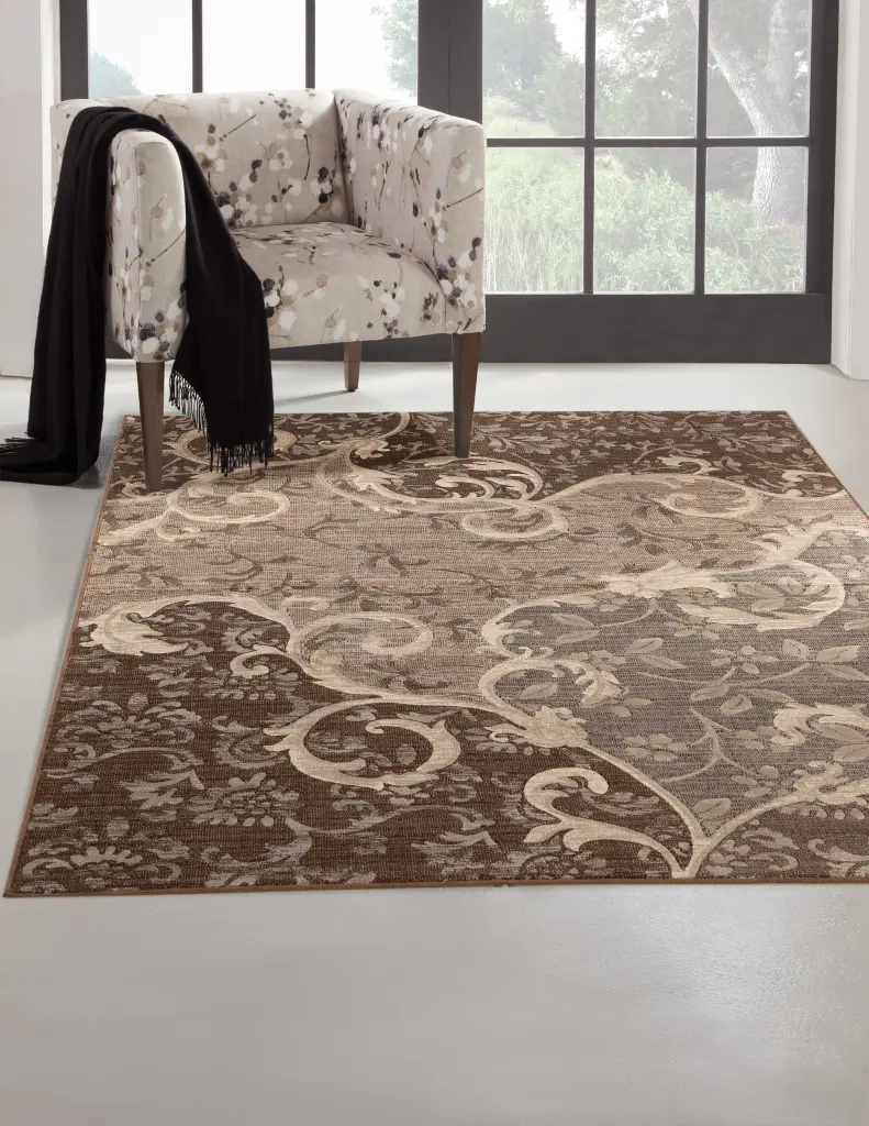 Chauncy Grey Chocolate Area Rug 8X10 Grey Viscose Soft Living Room Carpet napa valley weavers