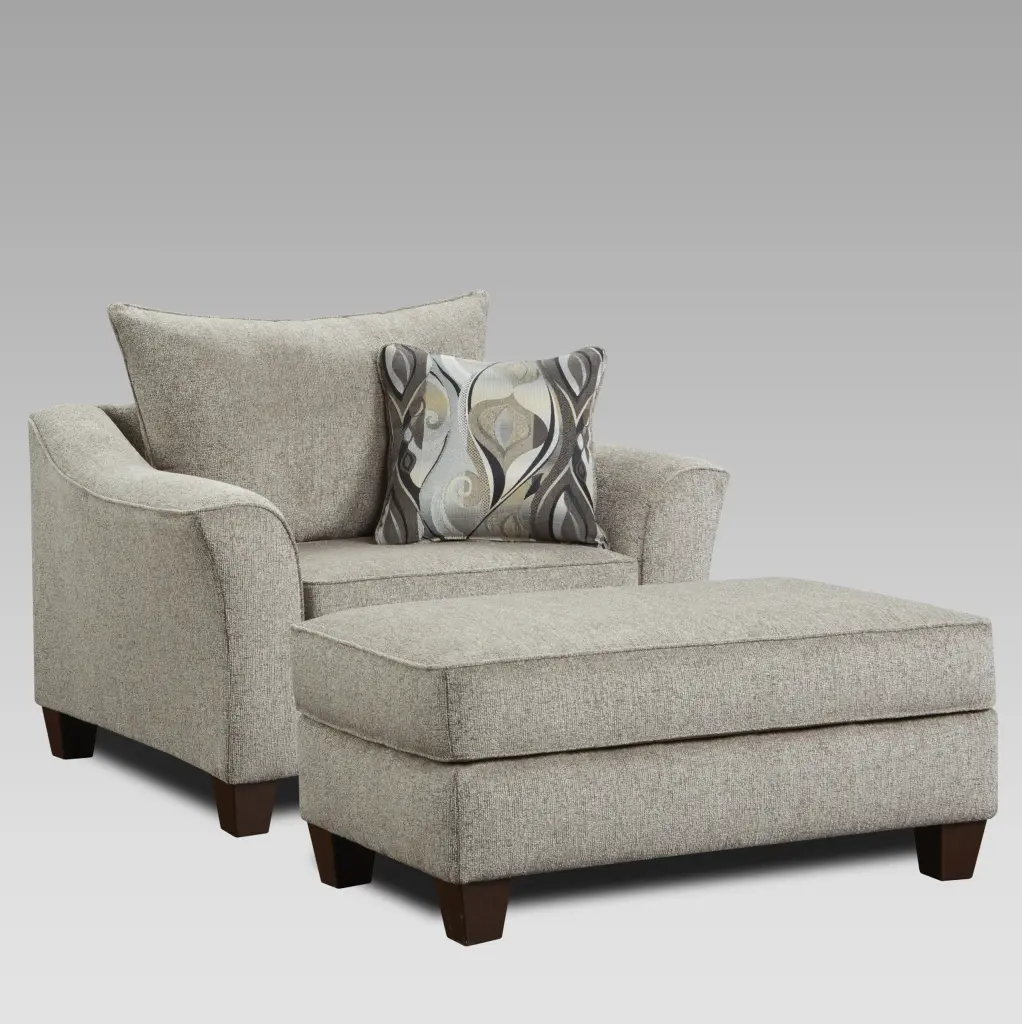 Camero Cafe Fabric 2 Piece Living Room Set Accent Chair And Ottoman hz