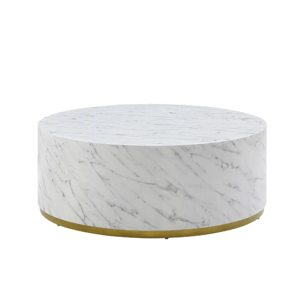 Faux Marble Coffee Table 35.43 Inch Modern Living Room Accent Tea Table justone interior
