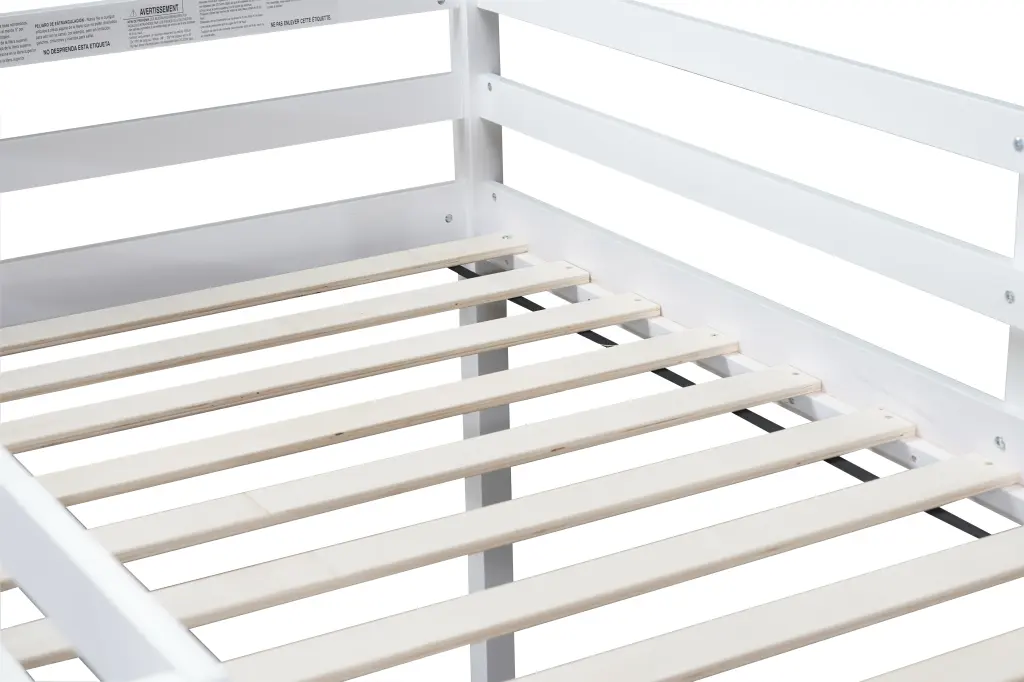 Solid Rubber Wood Twin Loft Bed Ladder and Bed Platform inspirit