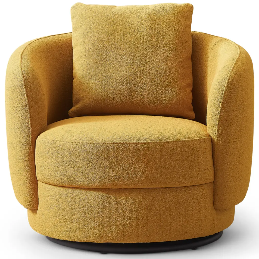 Dylan Boucle Lounge Chair Yellow Boucle Fabric ashcroft furniture