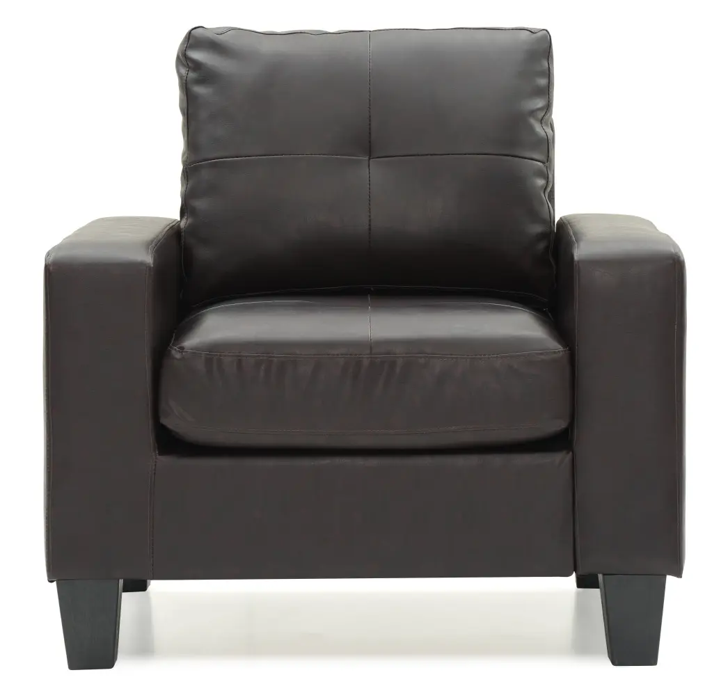 Newbury G464A C Newbury Club Chair Dark Brown Foam Pu Lounge Chair glory furniture