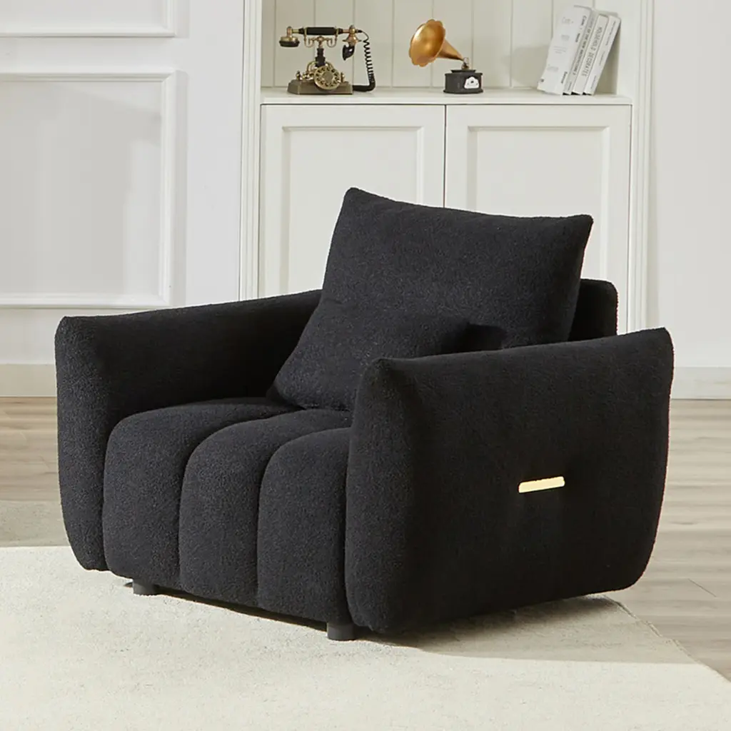 MH39.7'' Teddy Fabric Sofa Modern Lounge Chair Apartment Office Living Room w1193