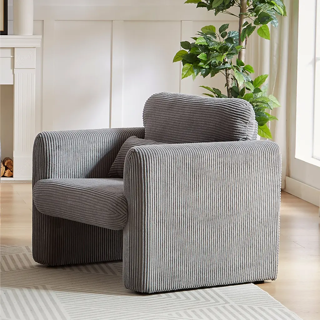 33 Inch Corduroy Fabric Single Sofa Modern Lounge Chair welike furniture