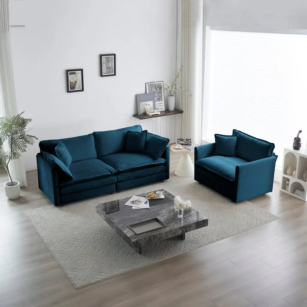 2 Seater Loveseat And Chair Set 2 Piece Sofa Chair Living Room Furniture ui furniture