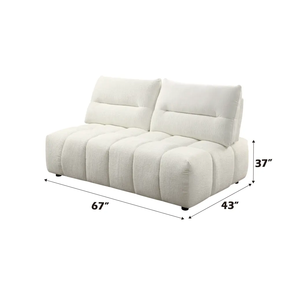 Loanna Moludar Loveseat Beige Linen Upholstered 2 Seater Sofa acme onsite store