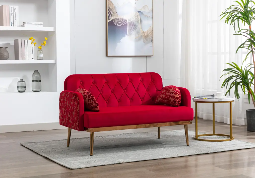 Coolmore Modern Velvet Loveseat 2 Seater Sofa Upholstered Comfort coolmore w-395