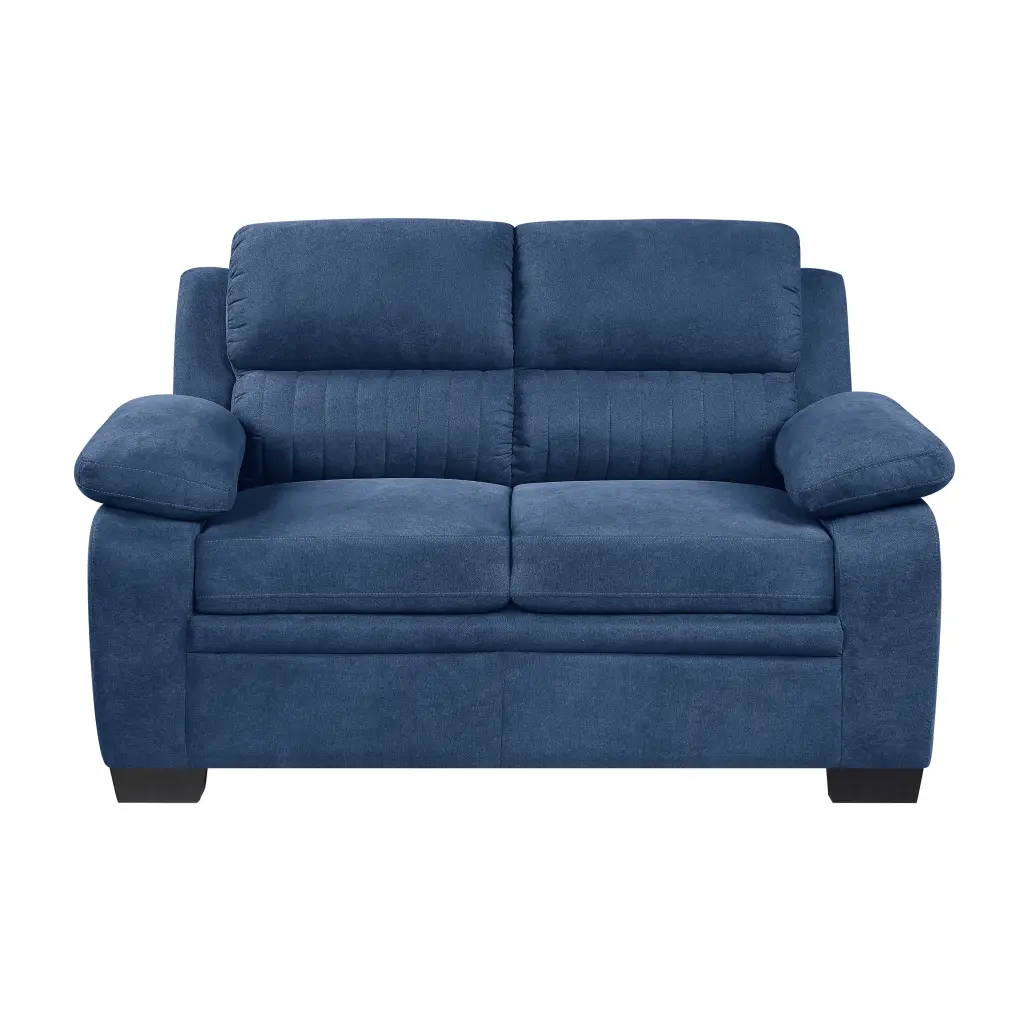 Cozy Plush Seating Loveseat Modern Blue Textured Fabric Chaise Lounge kanepe