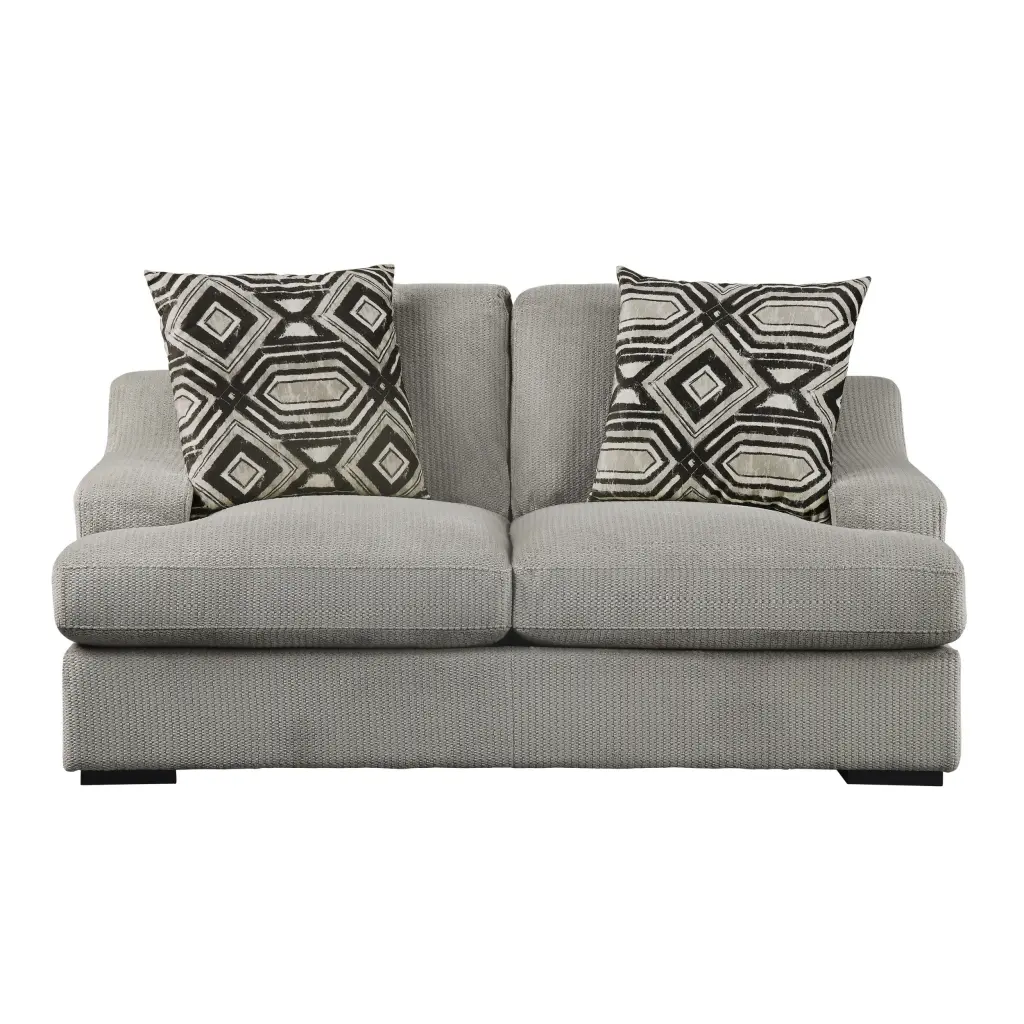 Modern Traditional Premium Living Room Loveseat Light Gray Plush Microfiber kanepe
